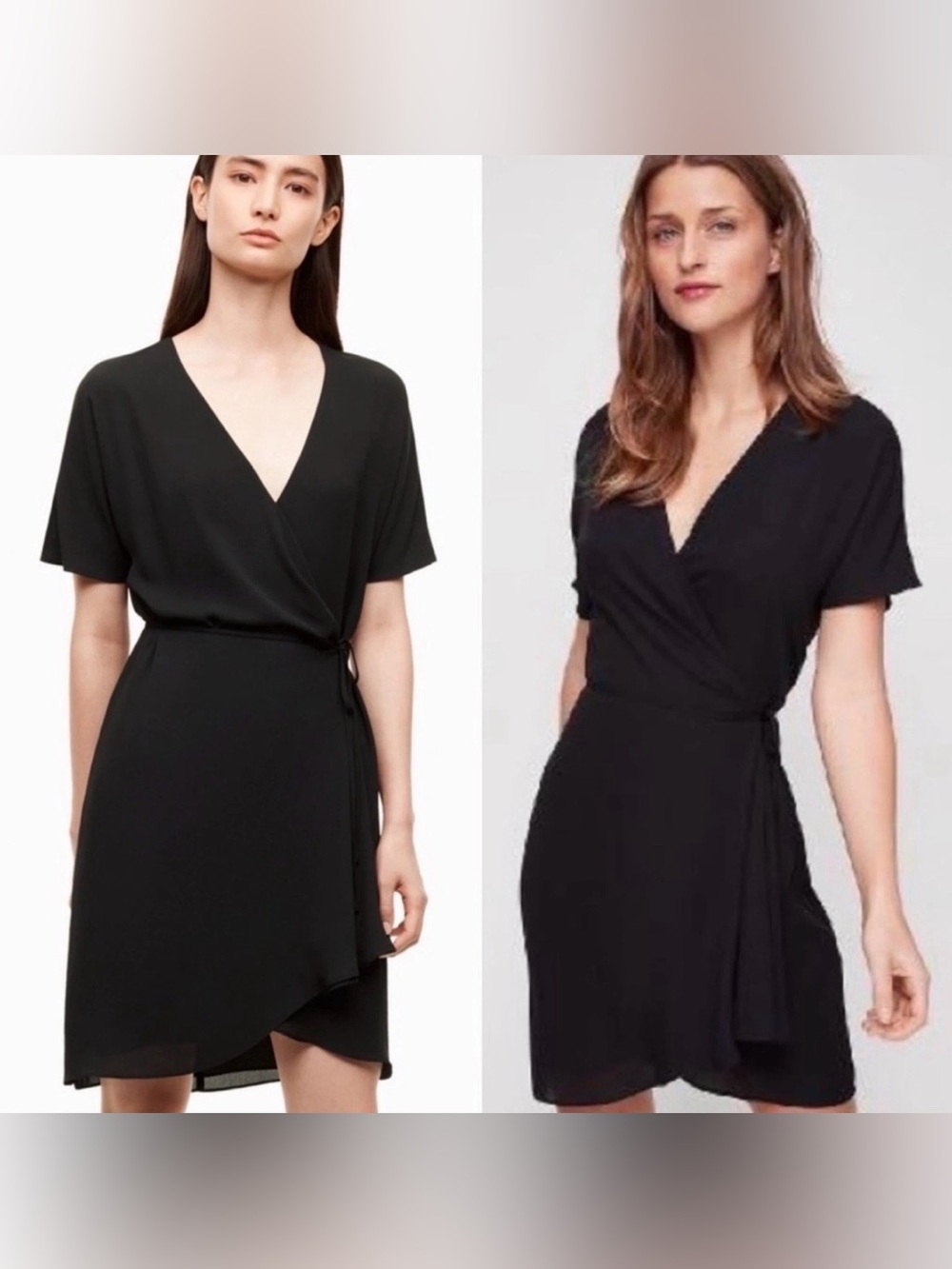 Aritzia Babaton All Season Wrap Dress, adjustable tie waist, minimalist design.